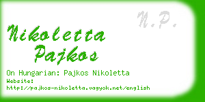 nikoletta pajkos business card